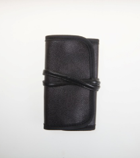 Mini Black PU purse for travel brushes
